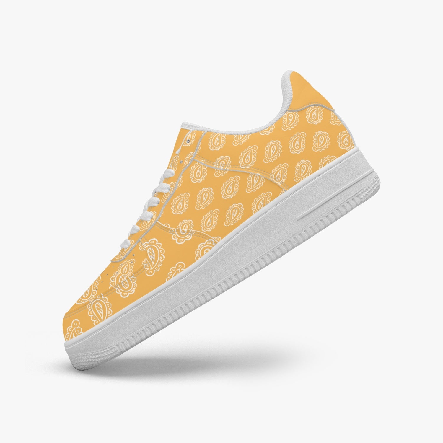 Gface AF1 Gold Bandana Low-Top Leather Sneakers