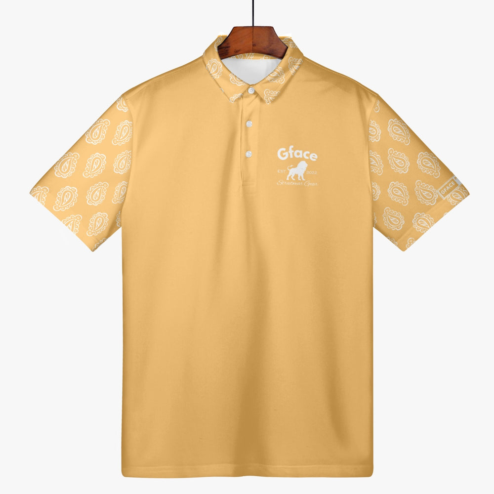 Gface Men's Gold Bandana Polo Shirt