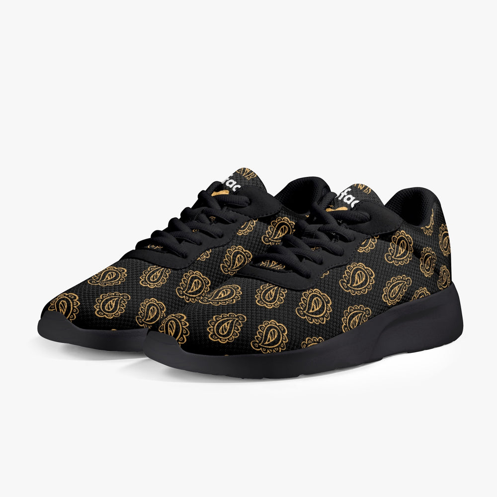 Gface Black/Gold  Bandana Unisex Lifestyle Mesh Running Shoes - Black