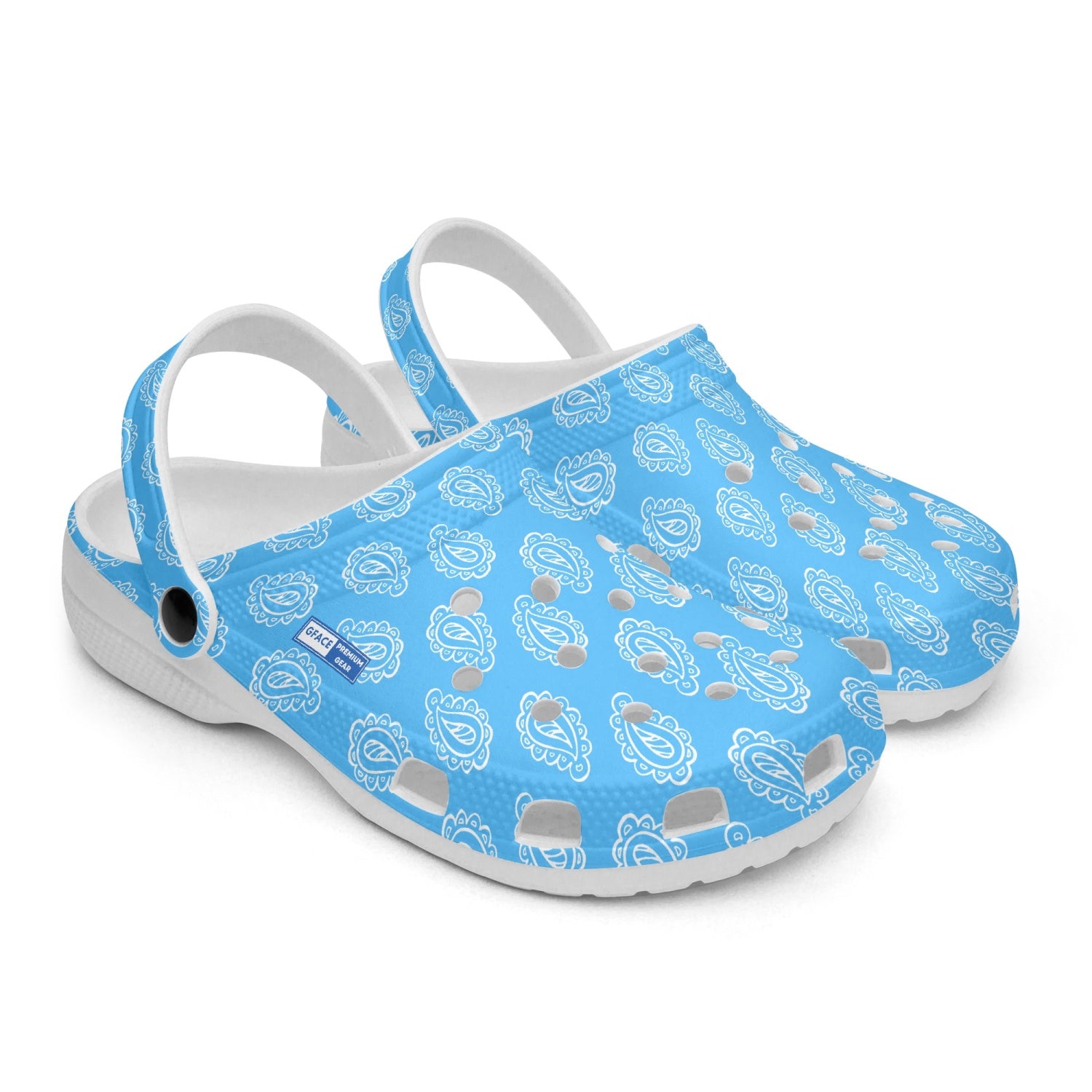 GFACE Blue Bandana Printed Clogs