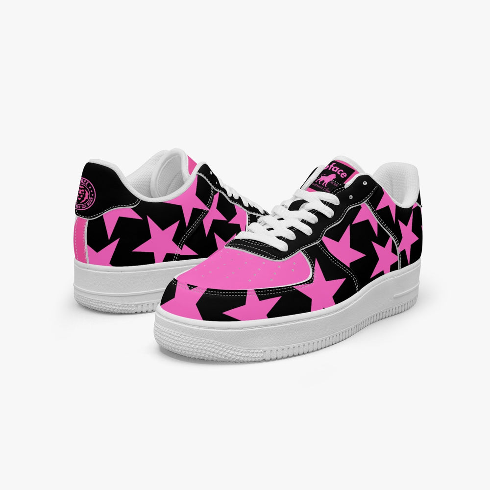 GFACE AF1 Unisex Pink All Star Pink Low-Top Leather Sports Sneakers