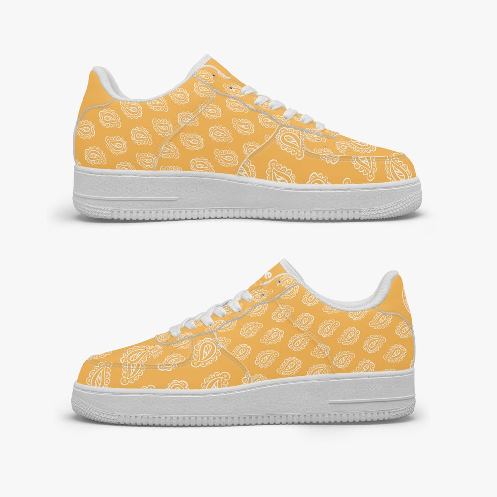 Gface AF1 Gold Bandana Low-Top Leather Sneakers