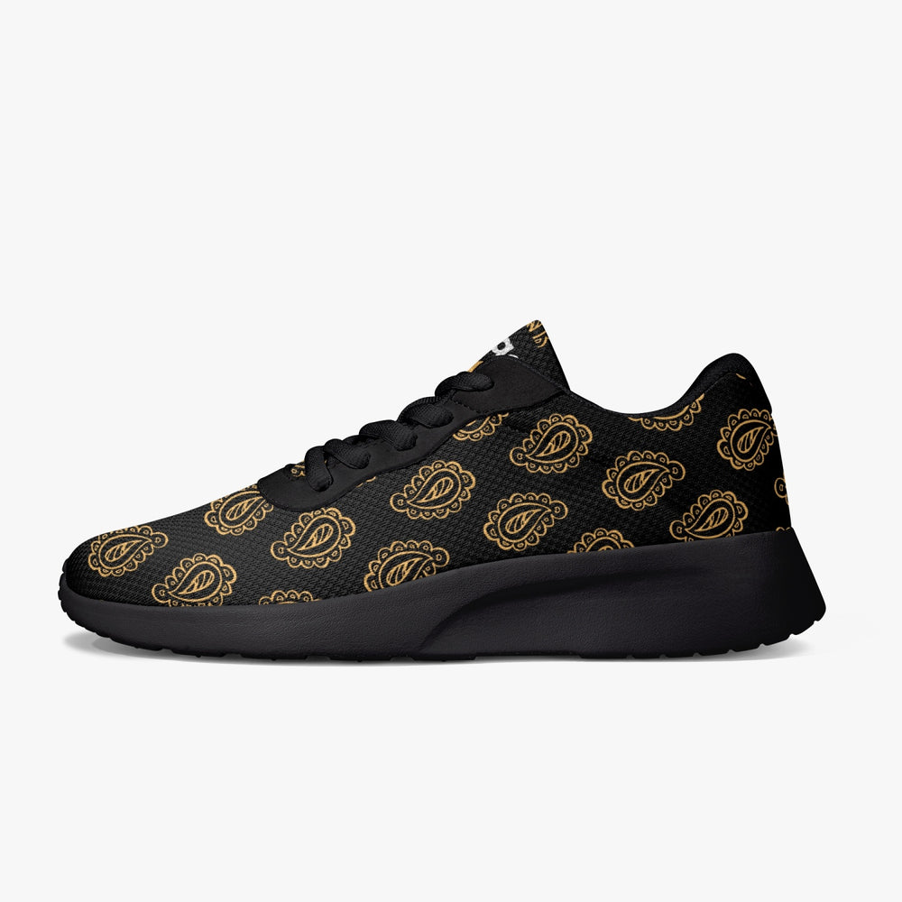 Gface Black/Gold  Bandana Unisex Lifestyle Mesh Running Shoes - Black