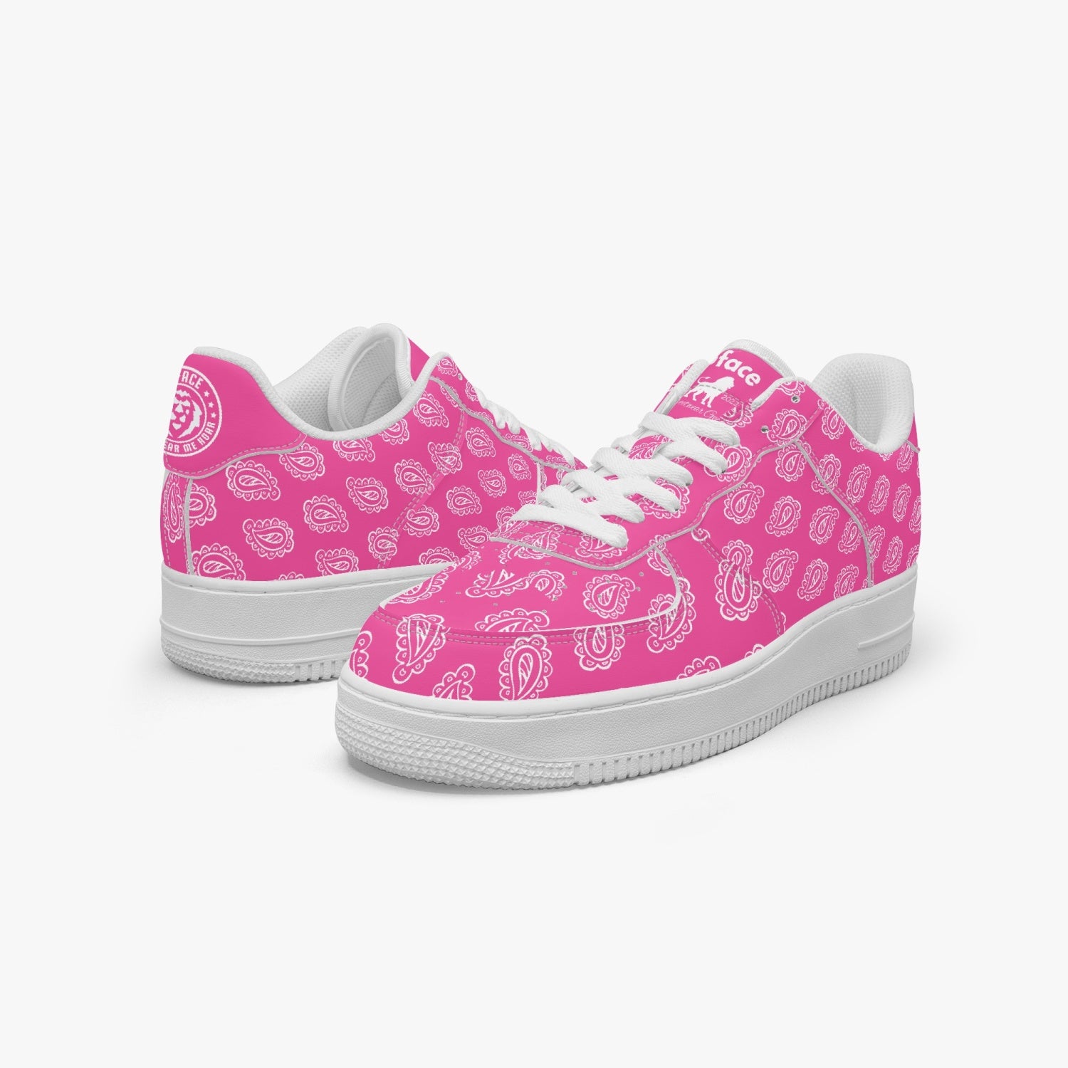 Gface AF1 Pink Bandana Low-Top Leather Sneakers