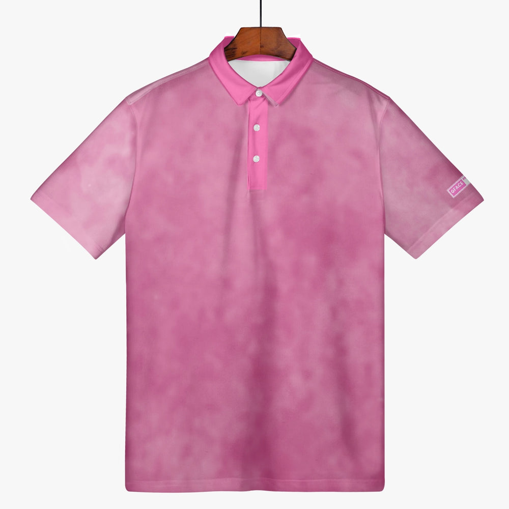 Gface Men's Pink Stone Wash Polo Shirt