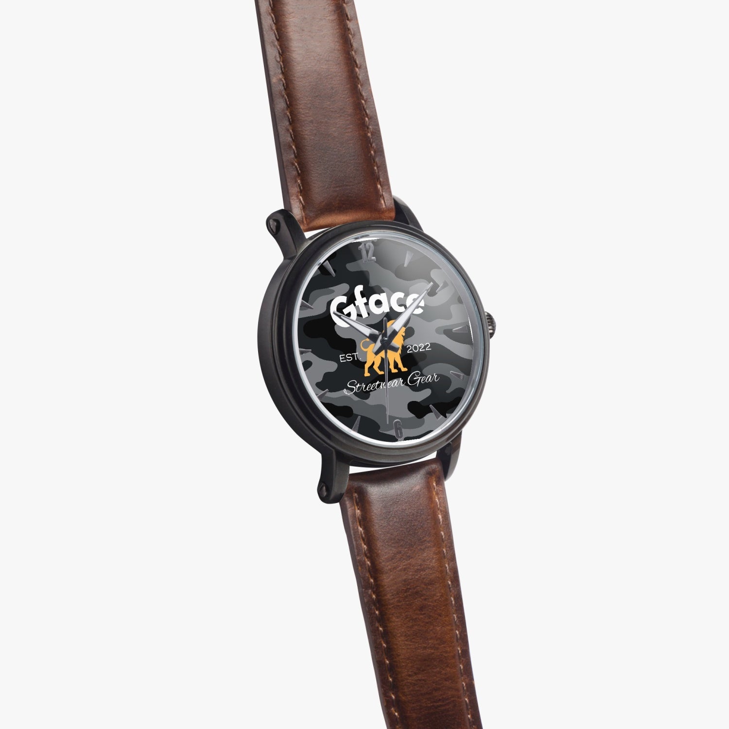 GFACE Unisex Black Camo-Incognito 46mm  Automatic Watch (Black) no batteries required