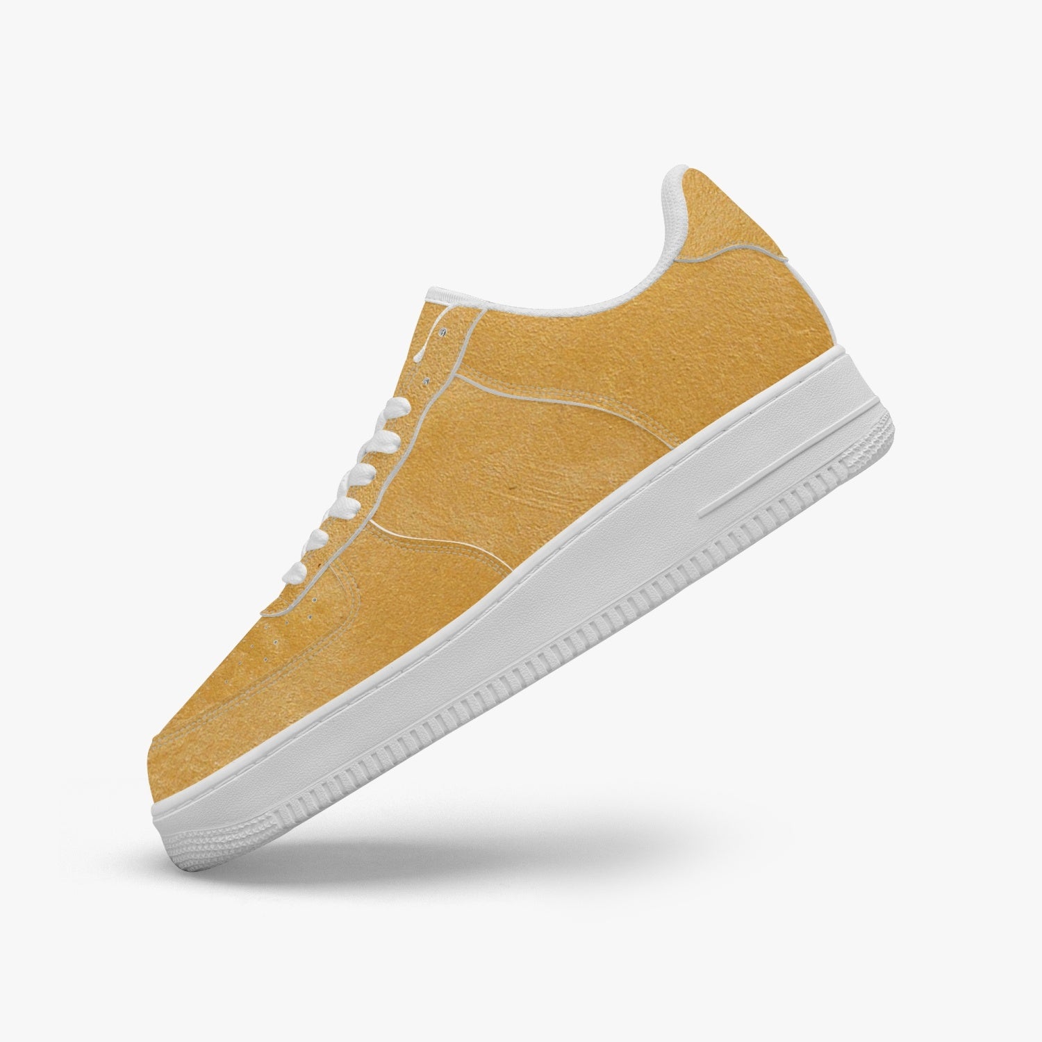 Gface AF1 Unisex Gold Low-Top Leather Sports Sneakers