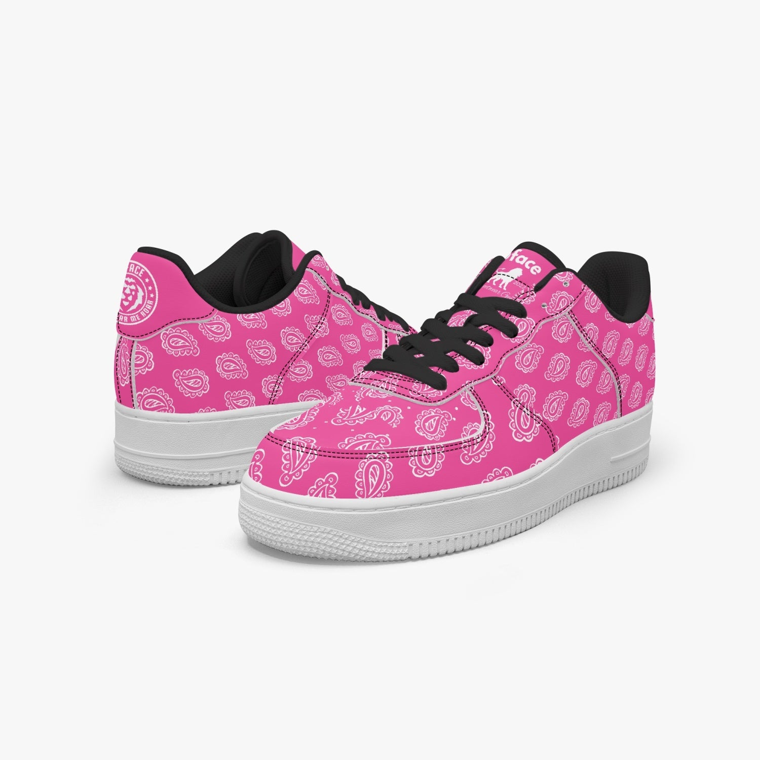 Gface AF1 Pink Bandana Low-Top Leather Sneakers