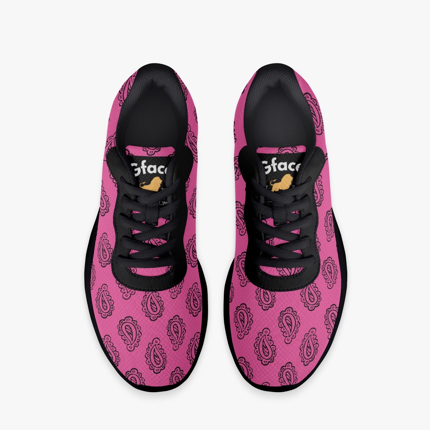 Gface Pink Bandana Unisex Lifestyle Mesh Running Shoes - Black