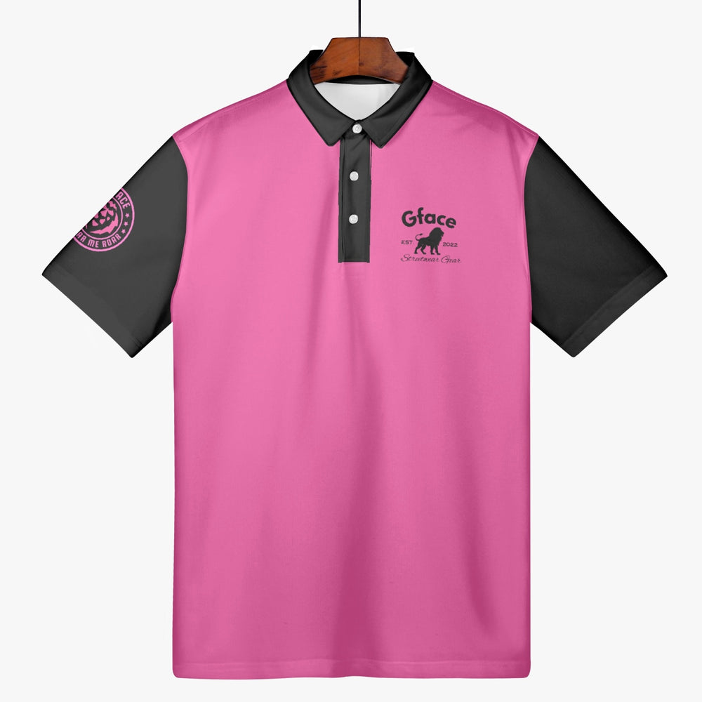 Gface Men's Pink/Black Polo Shirt