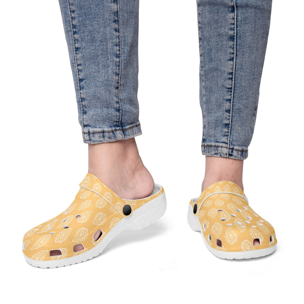 Gface Gold Bandana Printed Clogs