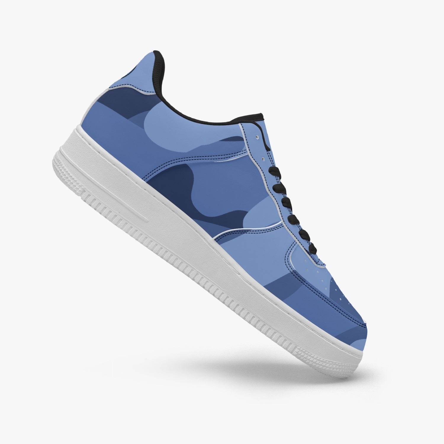 GFACE AF1 Unisex Blue Camo-Incognito  Leather Sports Sneakers