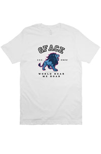 Bella Canvas T Shirt Collegiate White Gface Lion World Hear Me Roar 