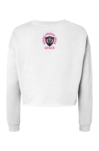 Lightweight Pink Cropped Crew GFACE The World Is Ours 