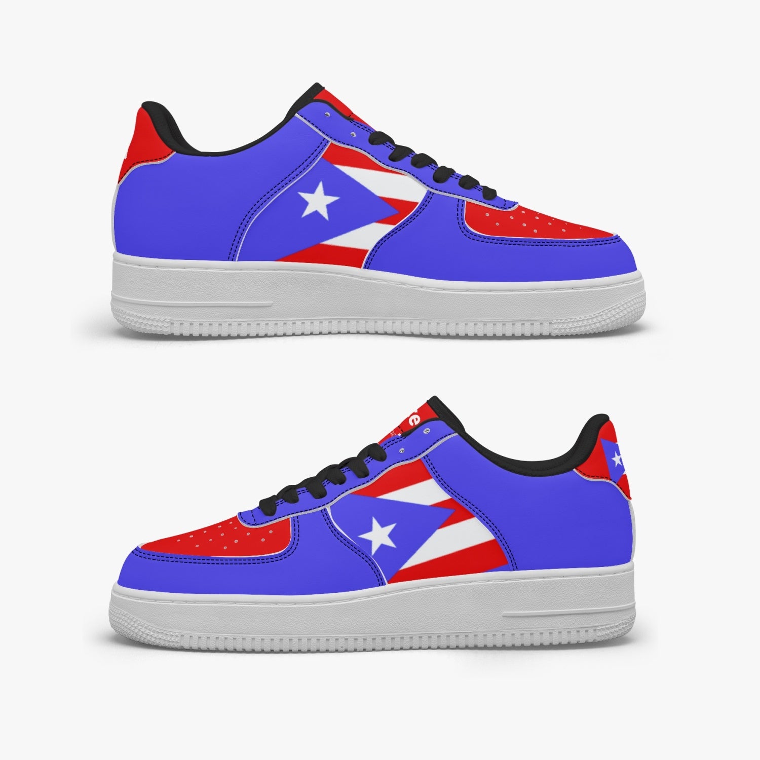 Gface PRIDE PUERTO RICO Unisex Blue AF1 Leather Sports Sneakers