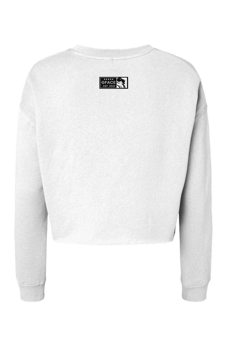 Lightweight White Cropped Crew Gface The World Is Ours 