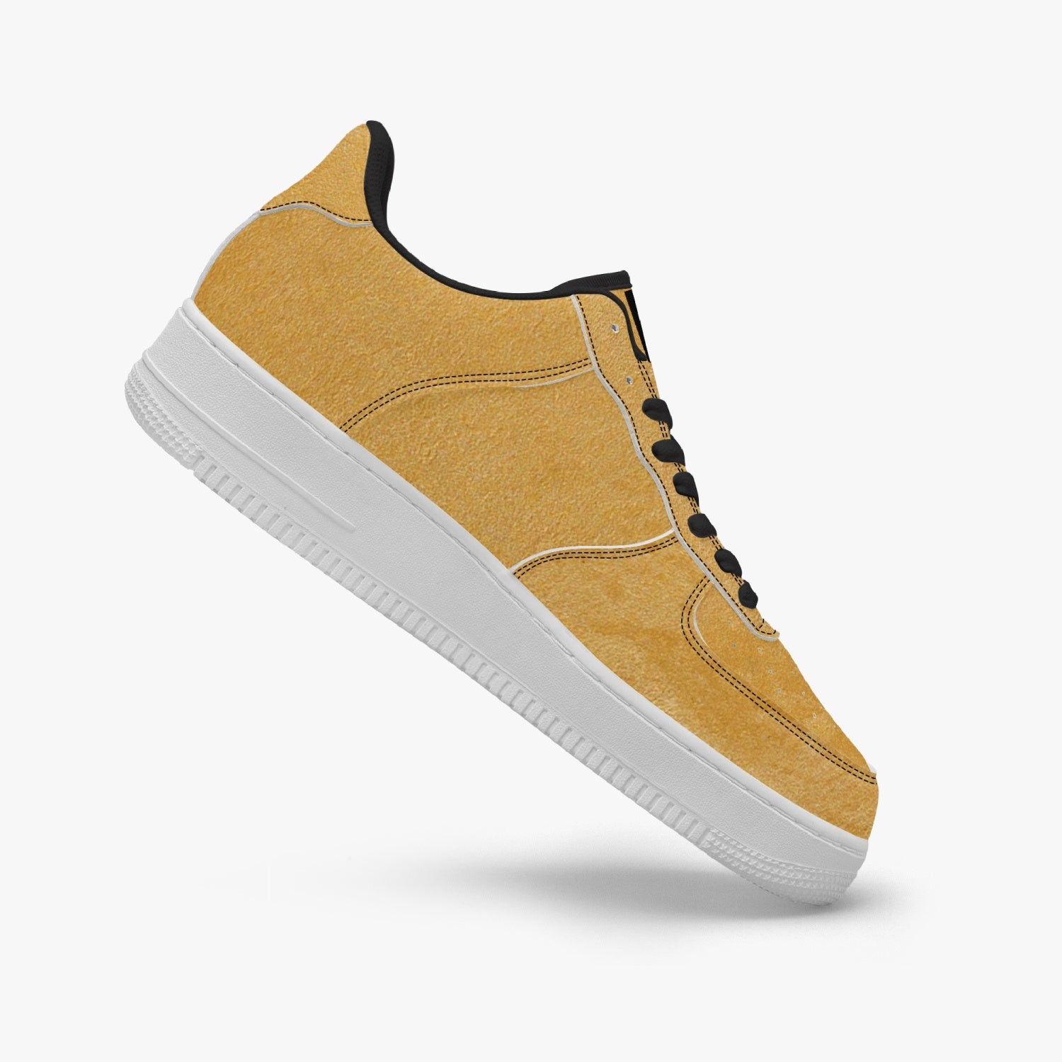 Gface AF1 Unisex Gold Low-Top Leather Sports Sneakers