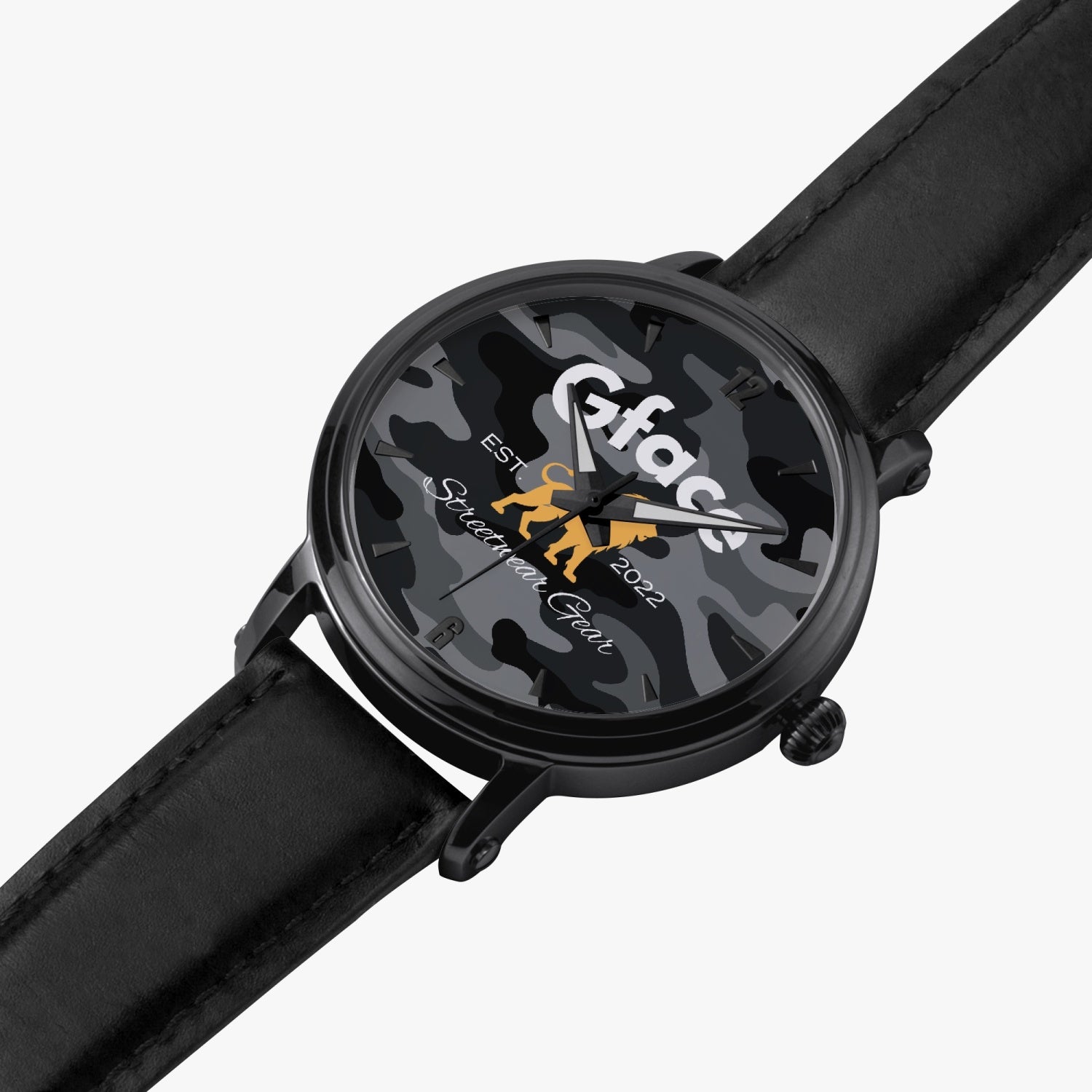 GFACE Unisex Black Camo-Incognito 46mm  Automatic Watch (Black) no batteries required