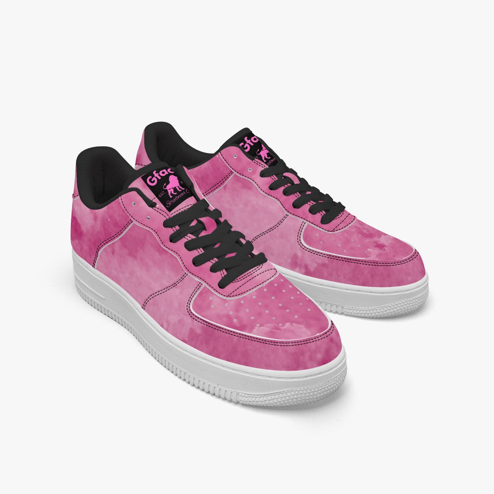 Gface AF1 Unisex Stone Wash Pink  Low-Top Leather Sports Sneakers