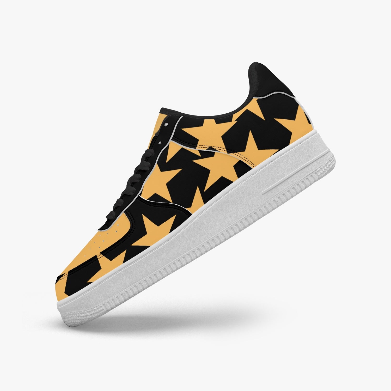 GFACE AF1 Unisex Gold All Star Low-Top Leather Sports Sneakers