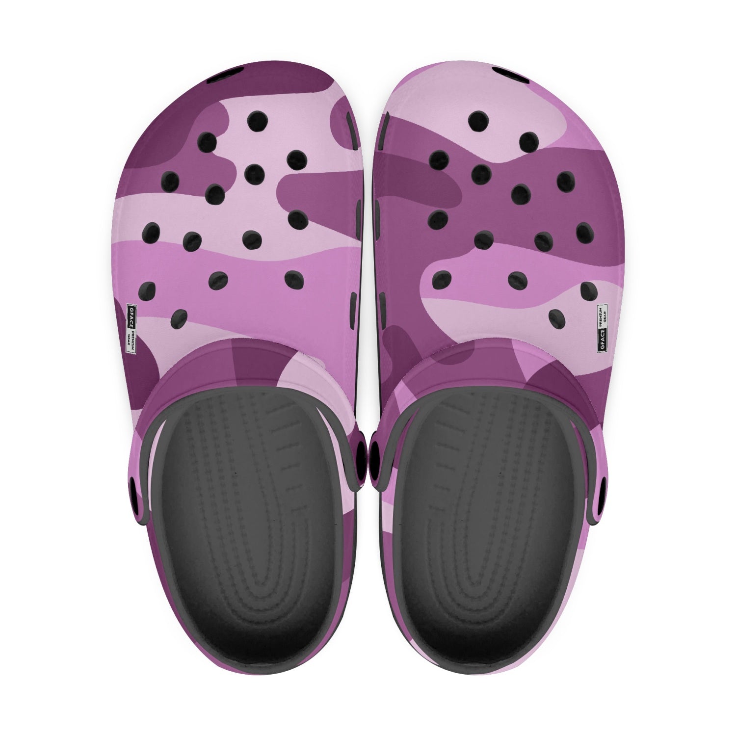 GFACE  Unisex Black-base PINK/PURPLE Camo-Incognito Clogs