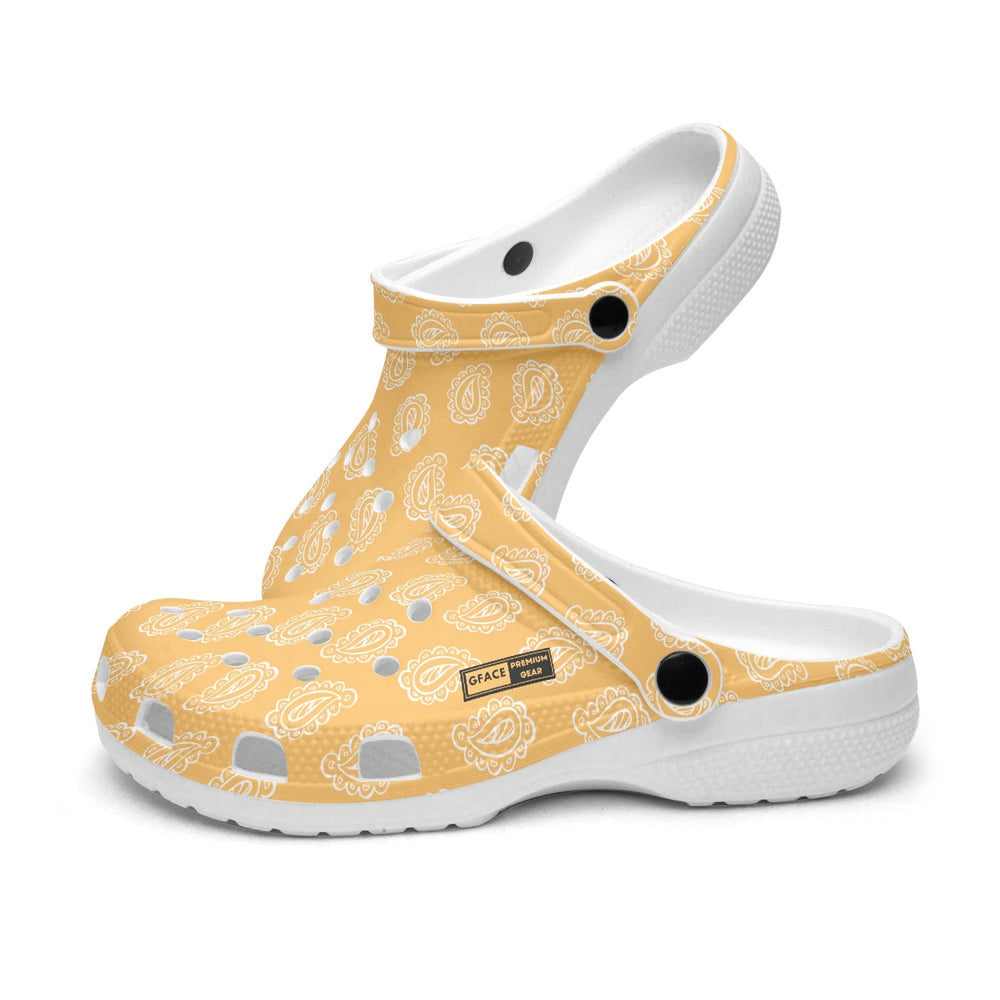 Gface Gold Bandana Printed Clogs