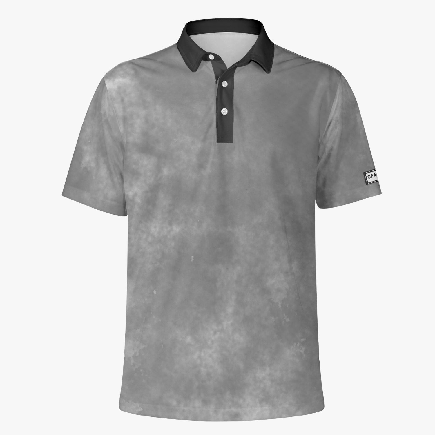 Gface Men's Grey Stone Wash Polo Shirt