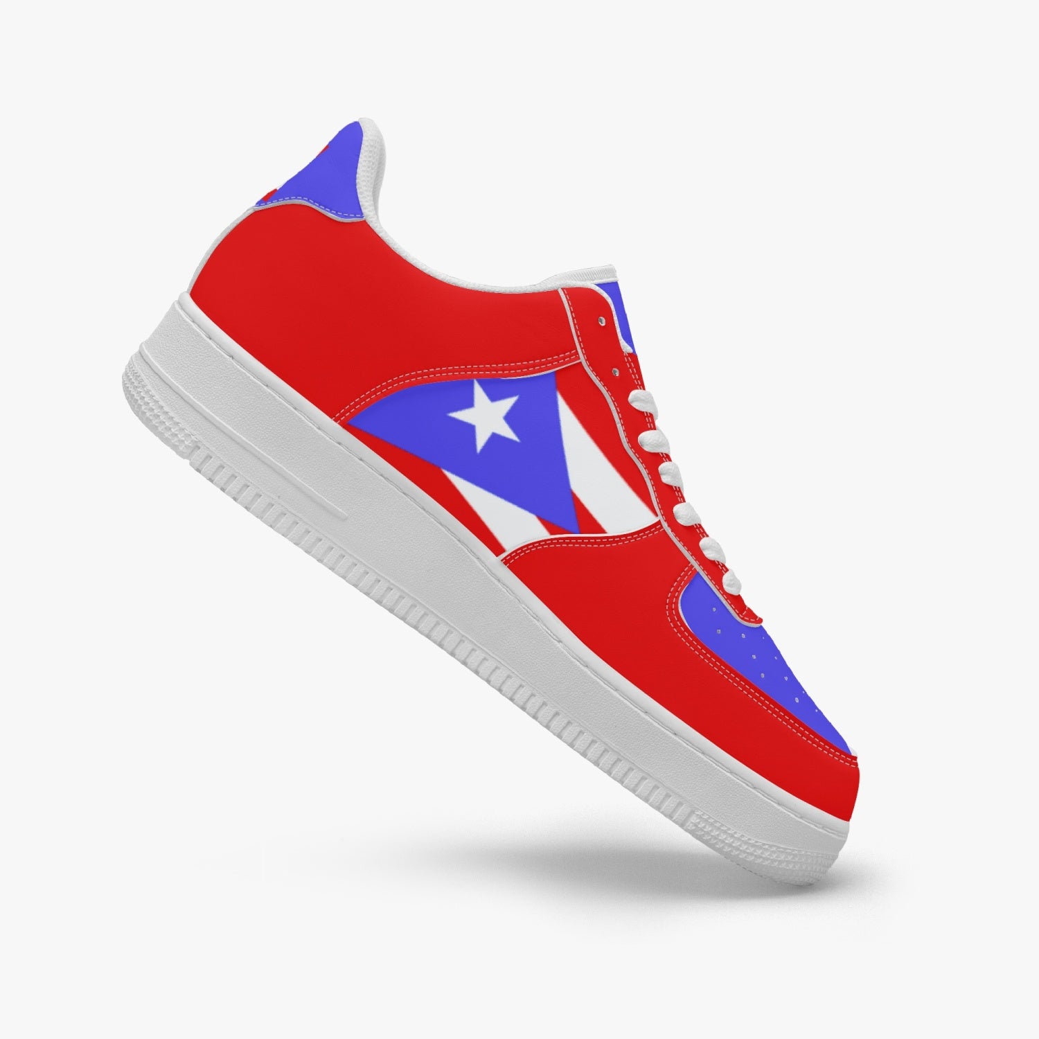 Gface PRIDE PUERTO RICO Unisex Red AF1 Leather Sports Sneakers