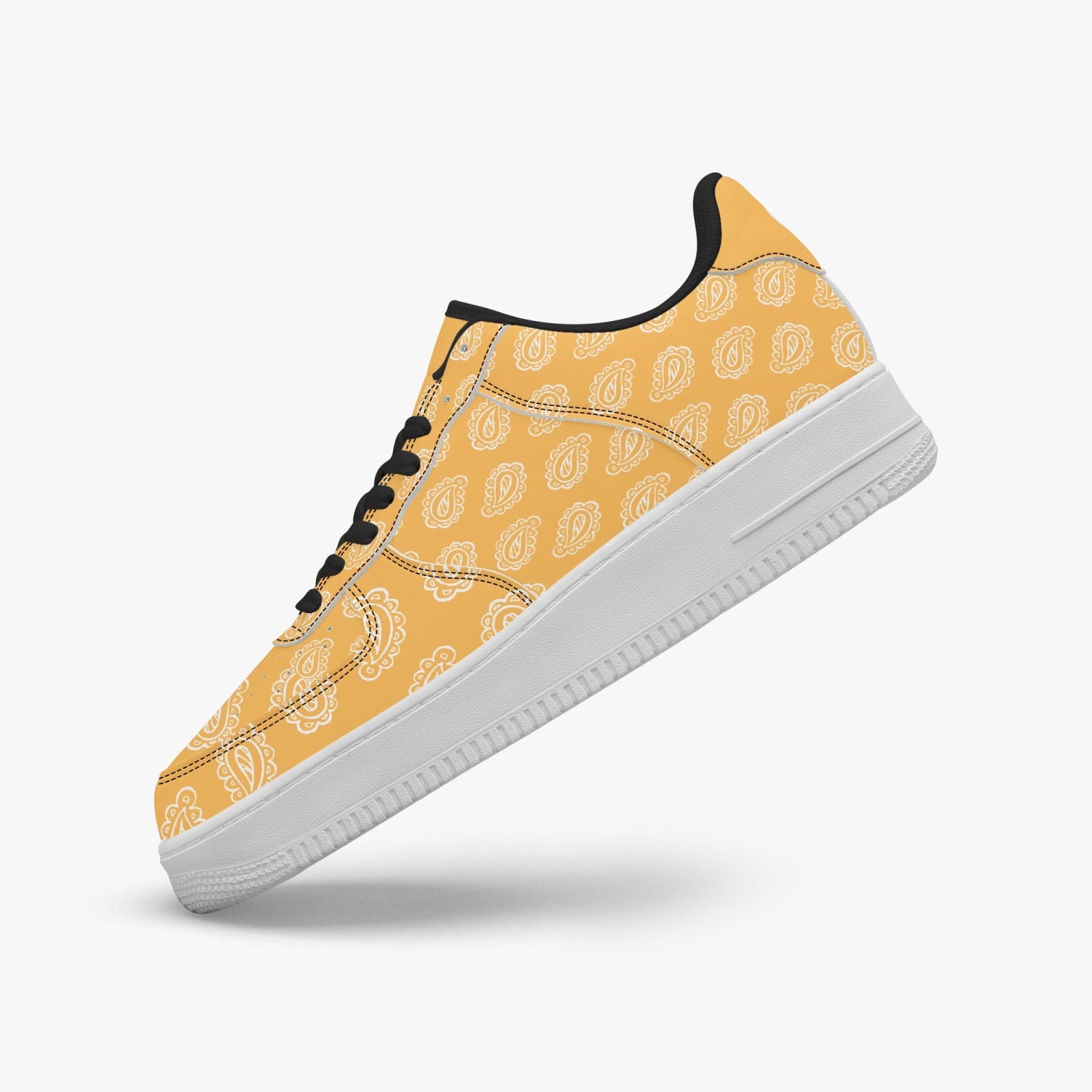 Gface AF1 Gold Bandana Low-Top Leather Sneakers