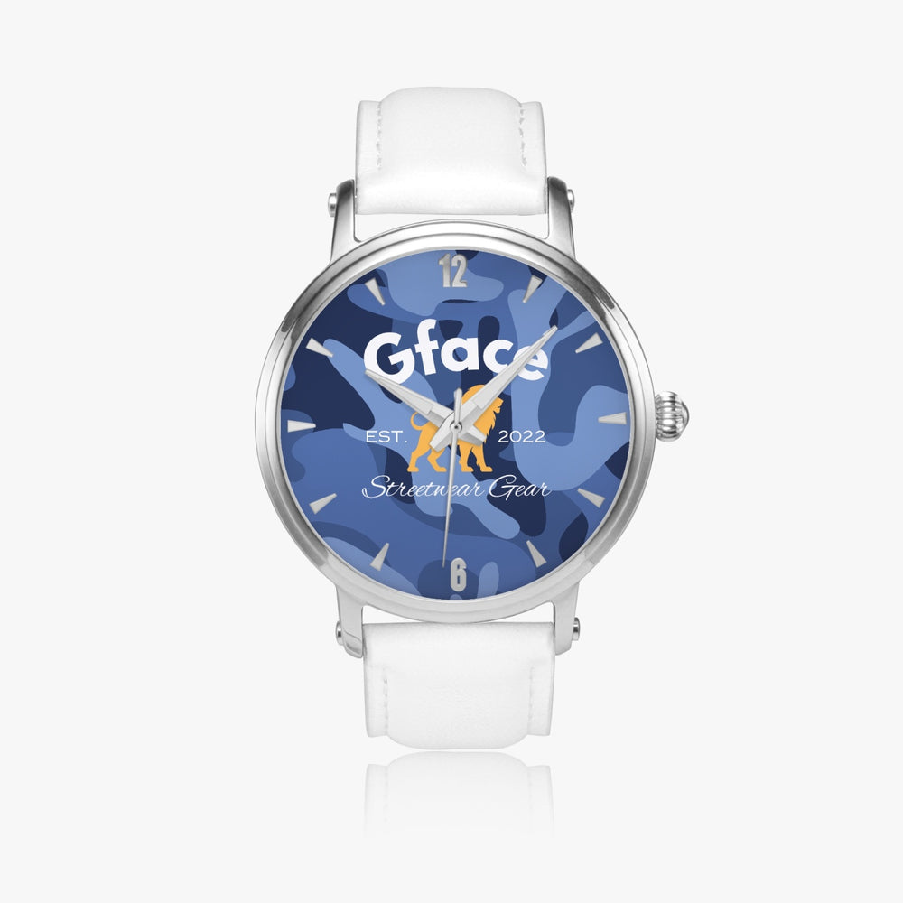 Gface Unisex Blue Camo-Incognito 46mm Automatic Watch (Silver) no batteries required