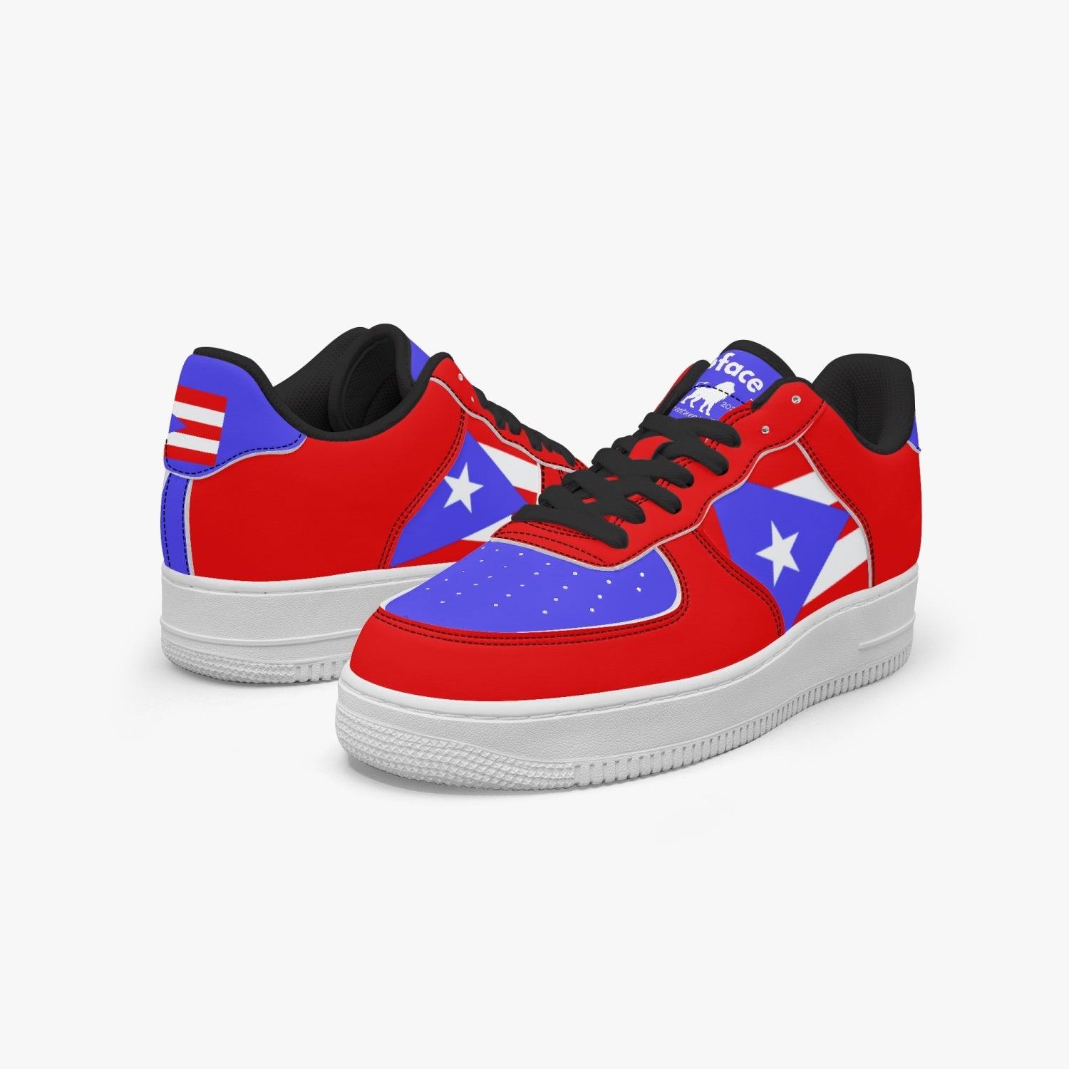 Gface PRIDE PUERTO RICO Unisex Red AF1 Leather Sports Sneakers