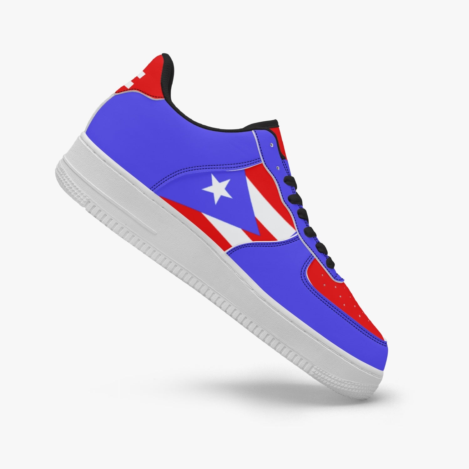 Gface PRIDE PUERTO RICO Unisex Blue AF1 Leather Sports Sneakers