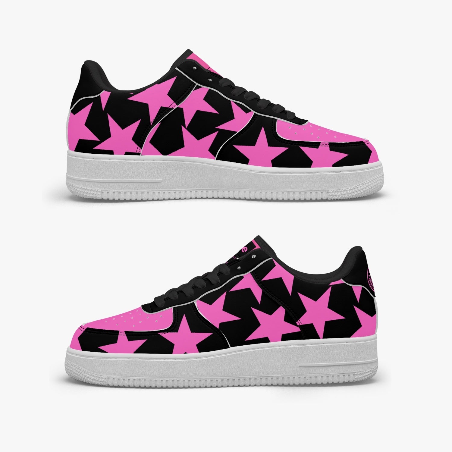 GFACE AF1 Unisex Pink All Star Pink Low-Top Leather Sports Sneakers