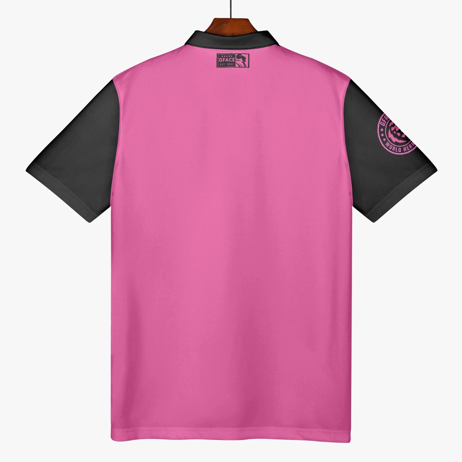 Gface Men's Pink/Black Polo Shirt