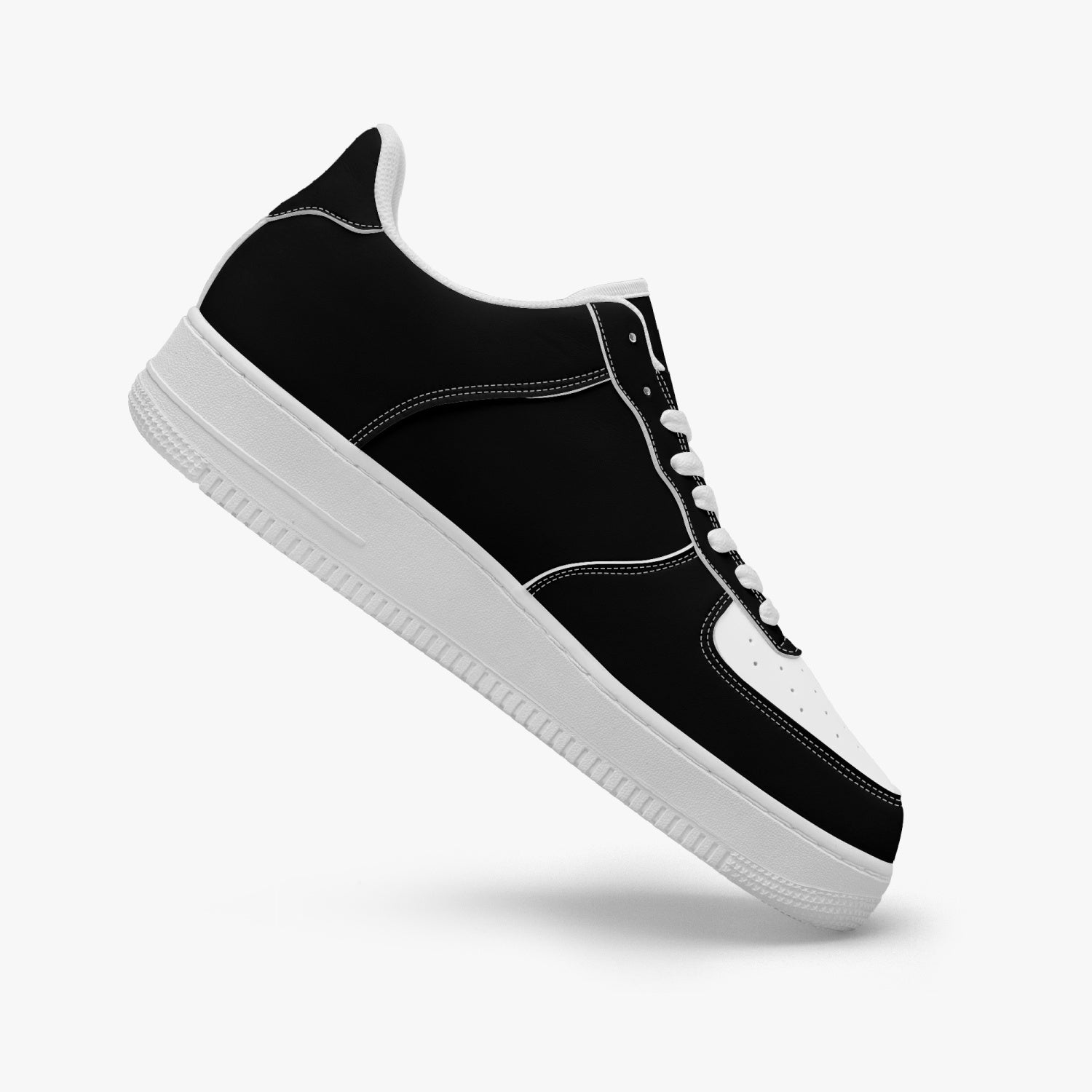 GFACE AF1 Unisex black/white Low-Top Leather Sports Sneakers