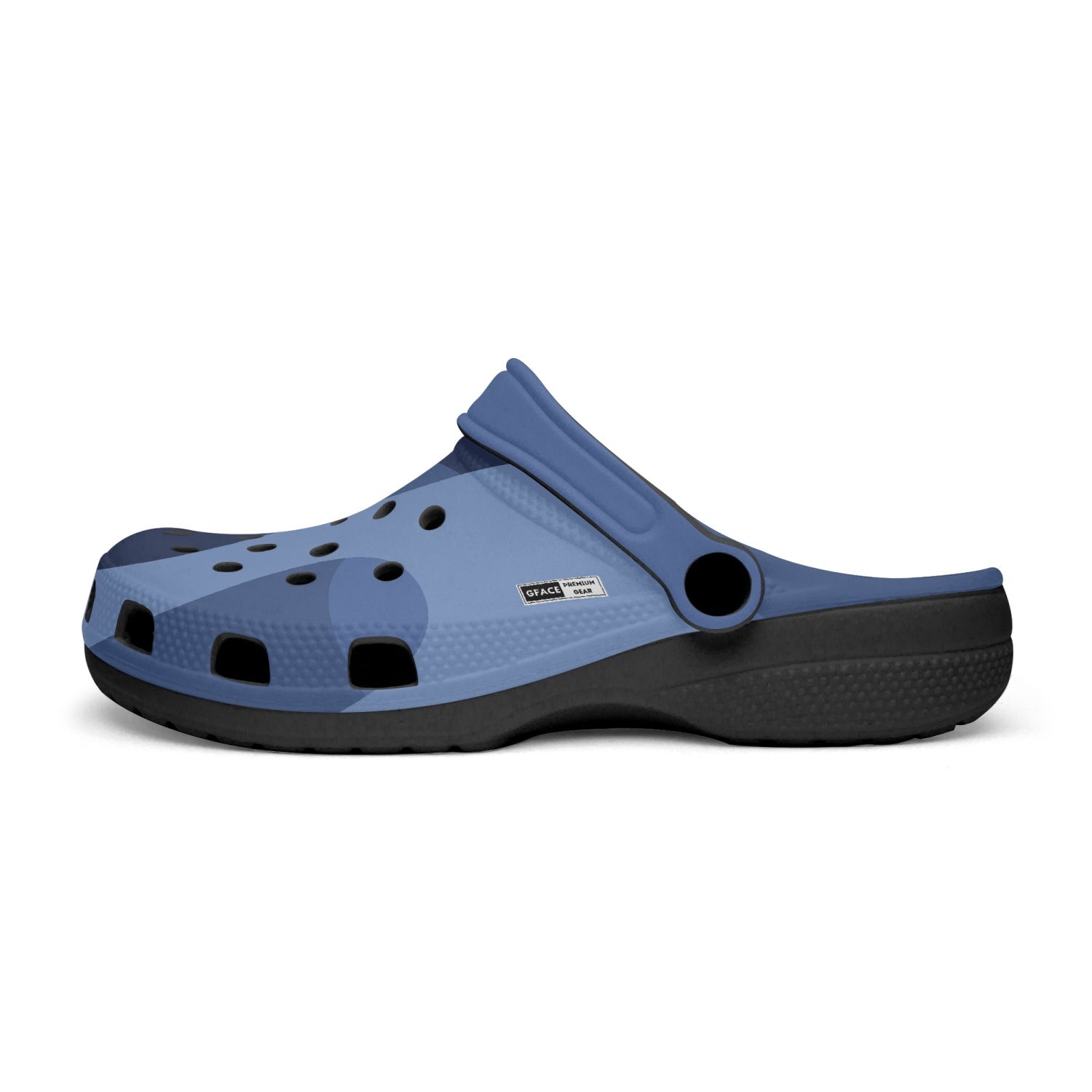 GFACE Unisex Black-base BLUE Camo-Incognito Clogs