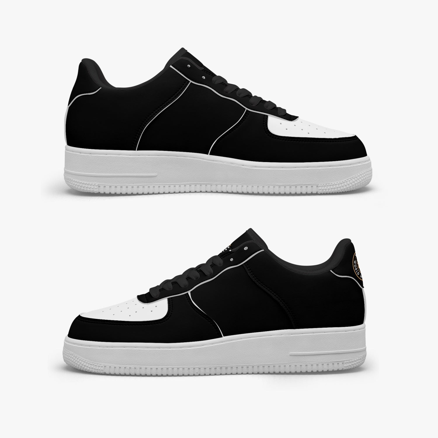 GFACE AF1 Unisex black/white Low-Top Leather Sports Sneakers