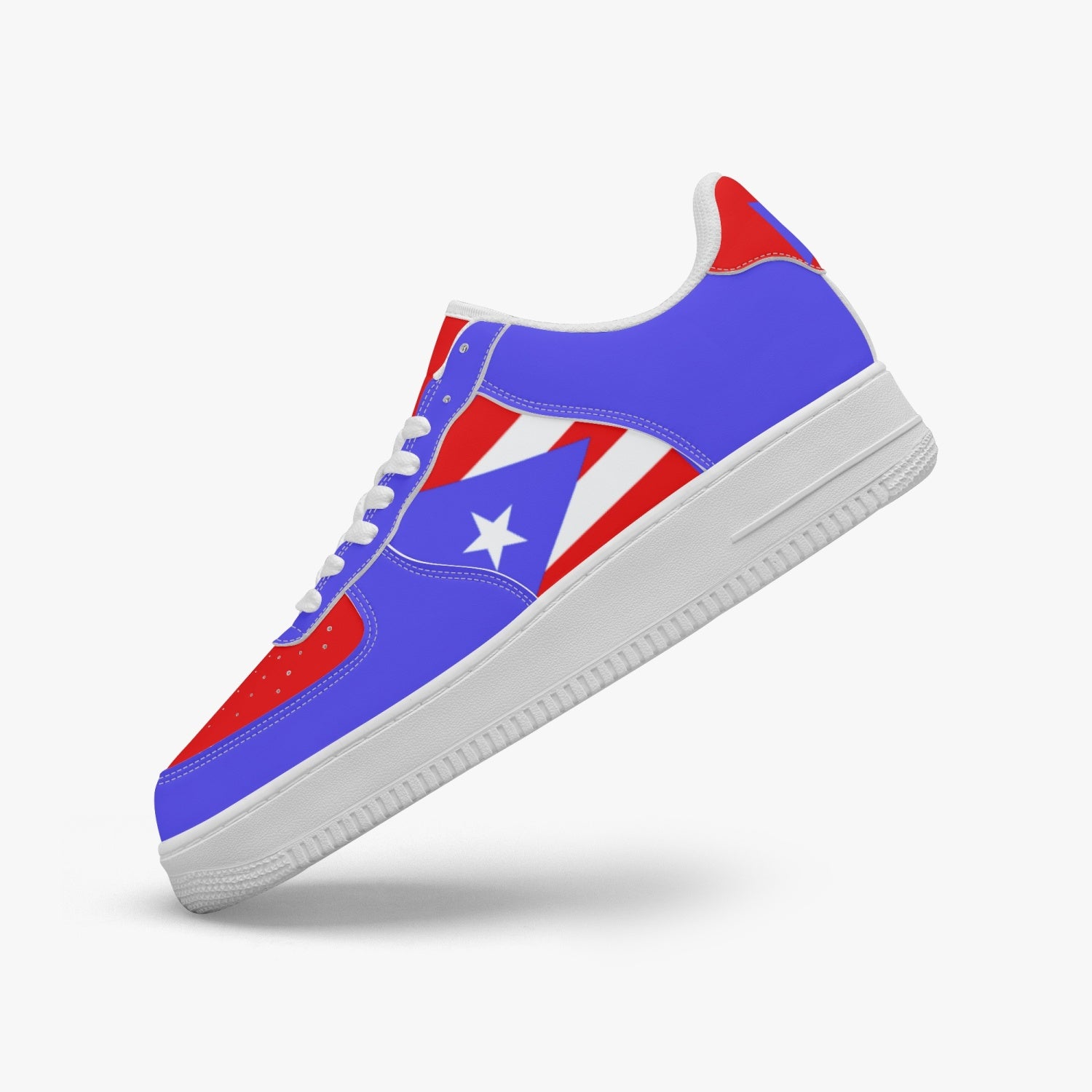 Gface PRIDE PUERTO RICO Unisex Blue AF1 Leather Sports Sneakers