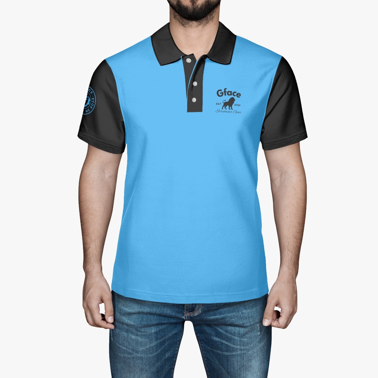 Gface Mens Blue/Black Polo Shirt