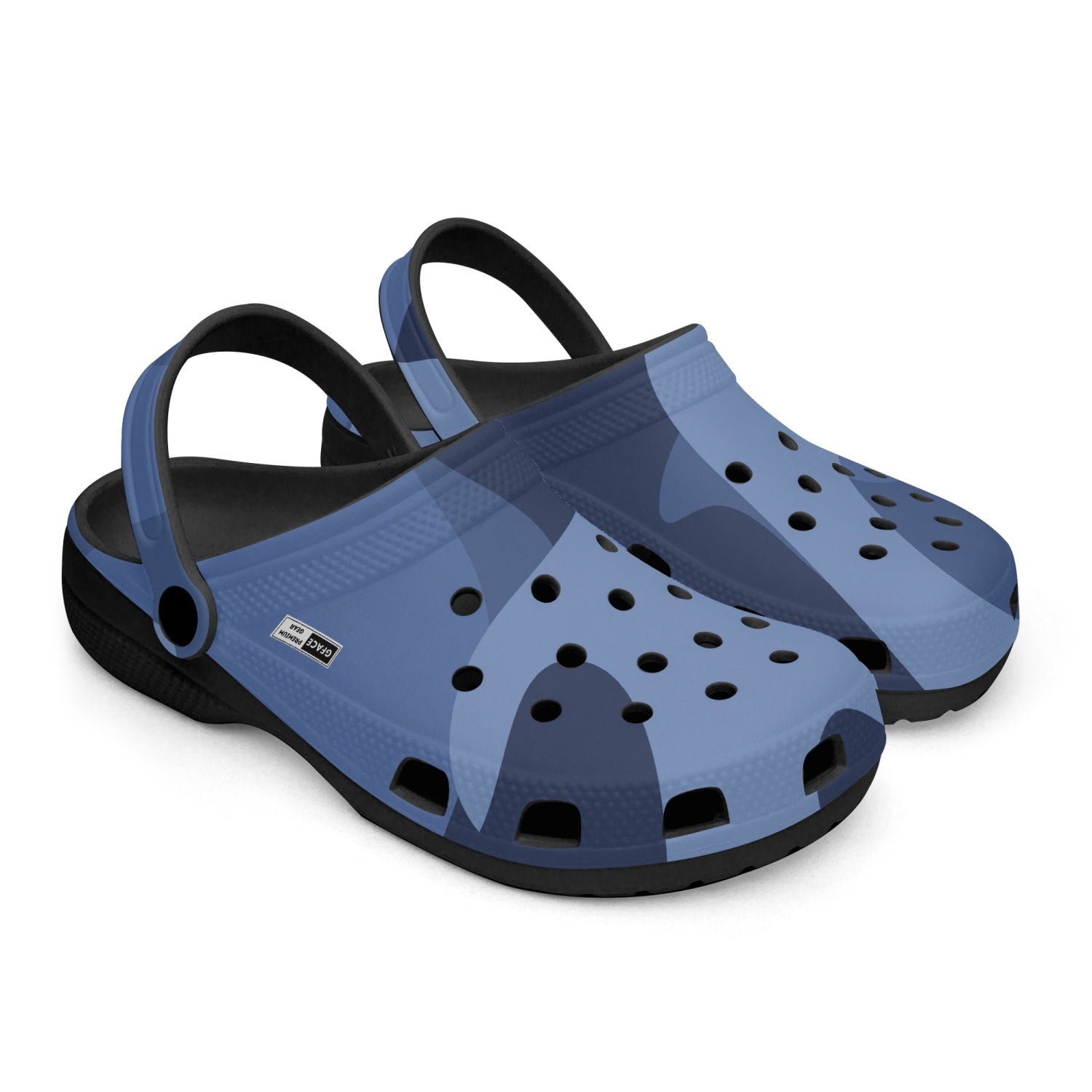 GFACE Unisex Black-base BLUE Camo-Incognito Clogs