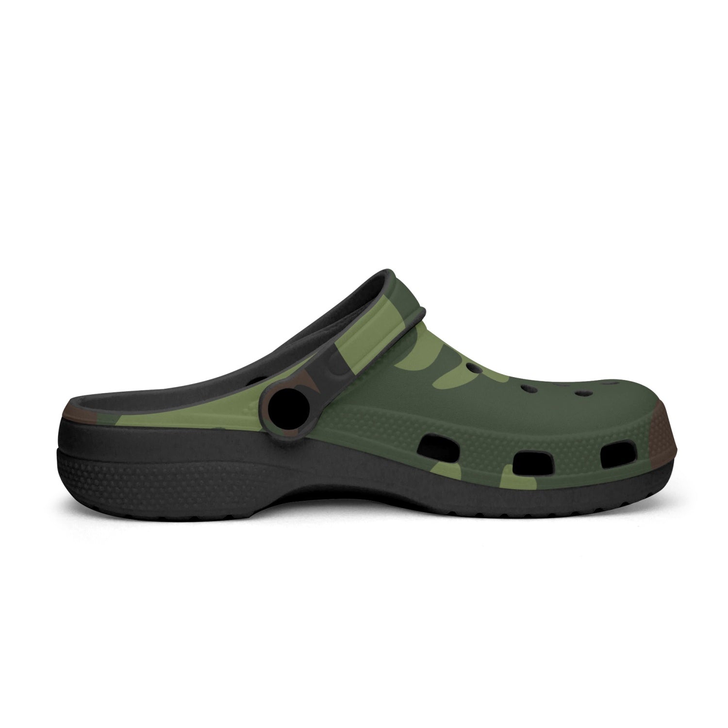 GFACE Unisex Black-base Green Camo-Incognito Clogs