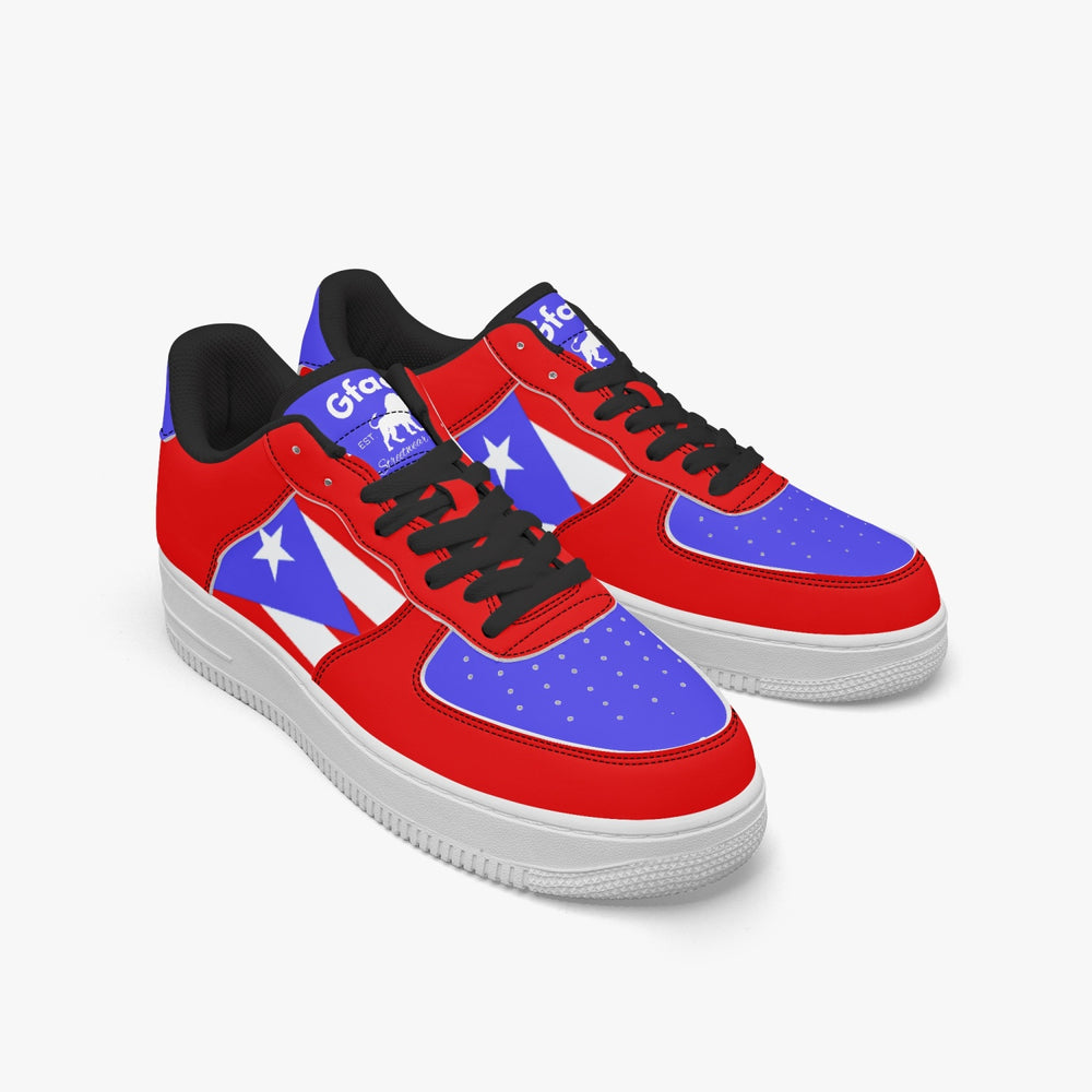 Gface PRIDE PUERTO RICO Unisex Red AF1 Leather Sports Sneakers