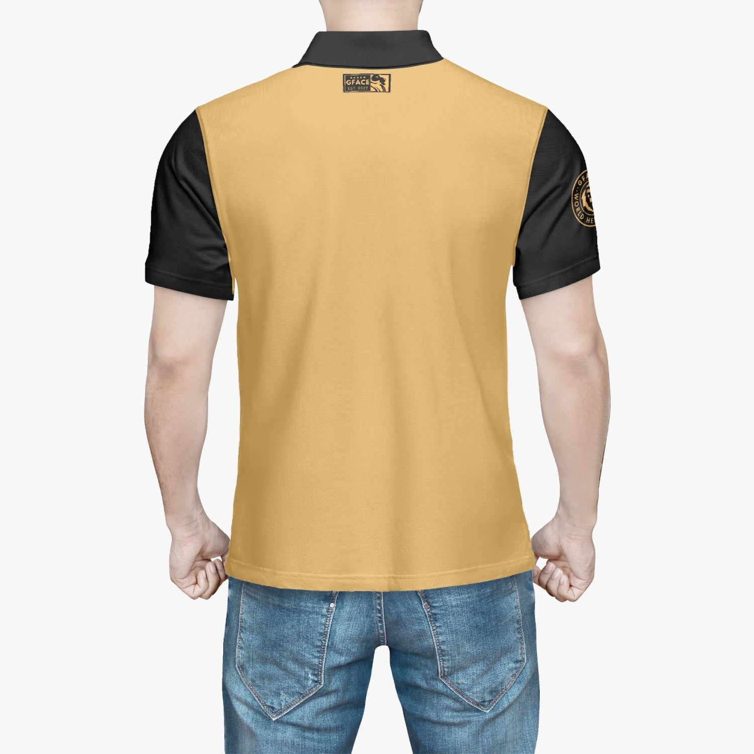 Gface Men's Gold/Black Polo Shirt