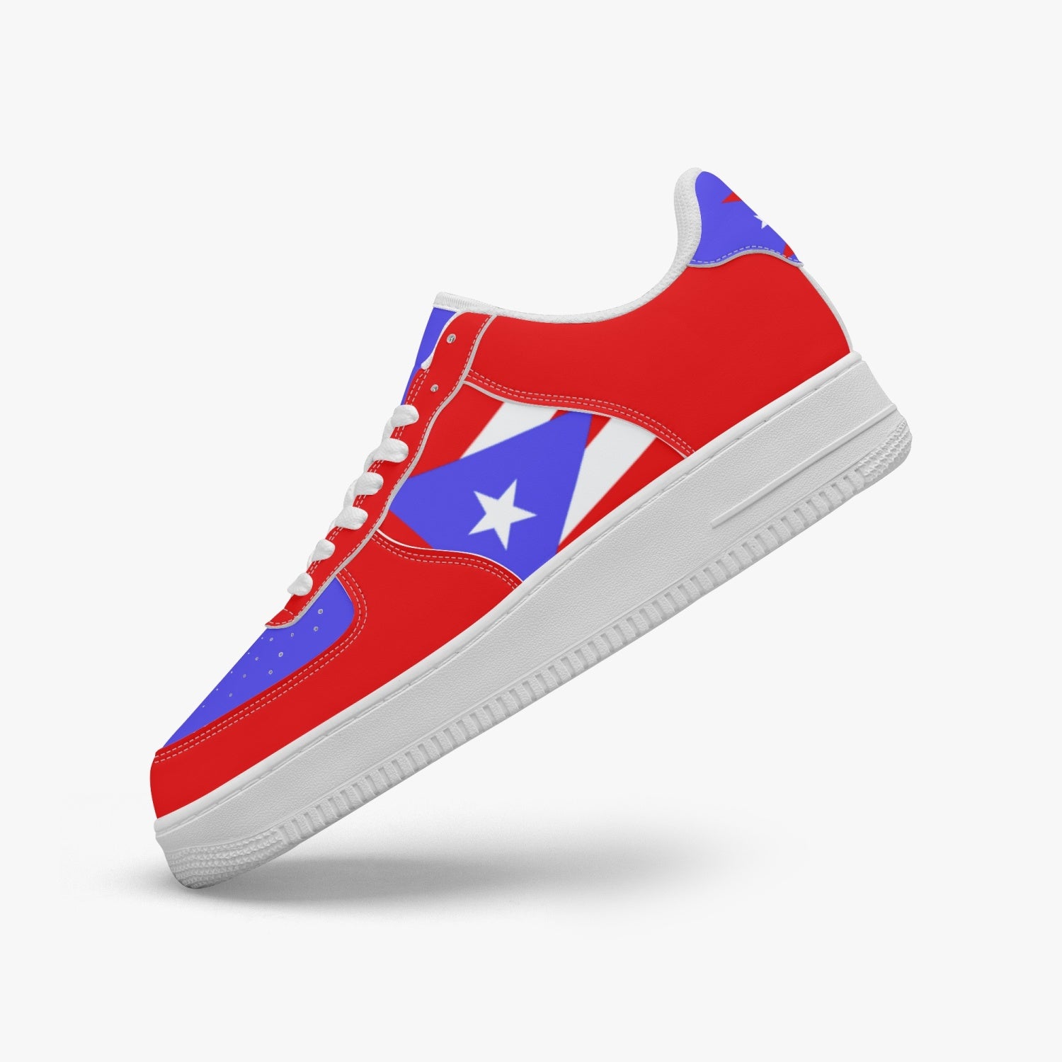 Gface PRIDE PUERTO RICO Unisex Red AF1 Leather Sports Sneakers