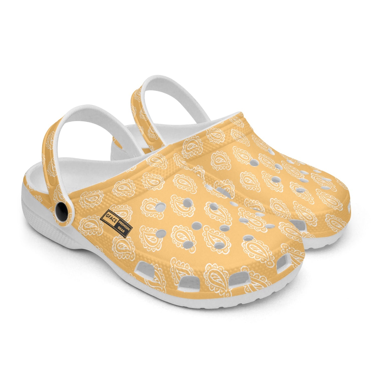 Gface Gold Bandana Printed Clogs