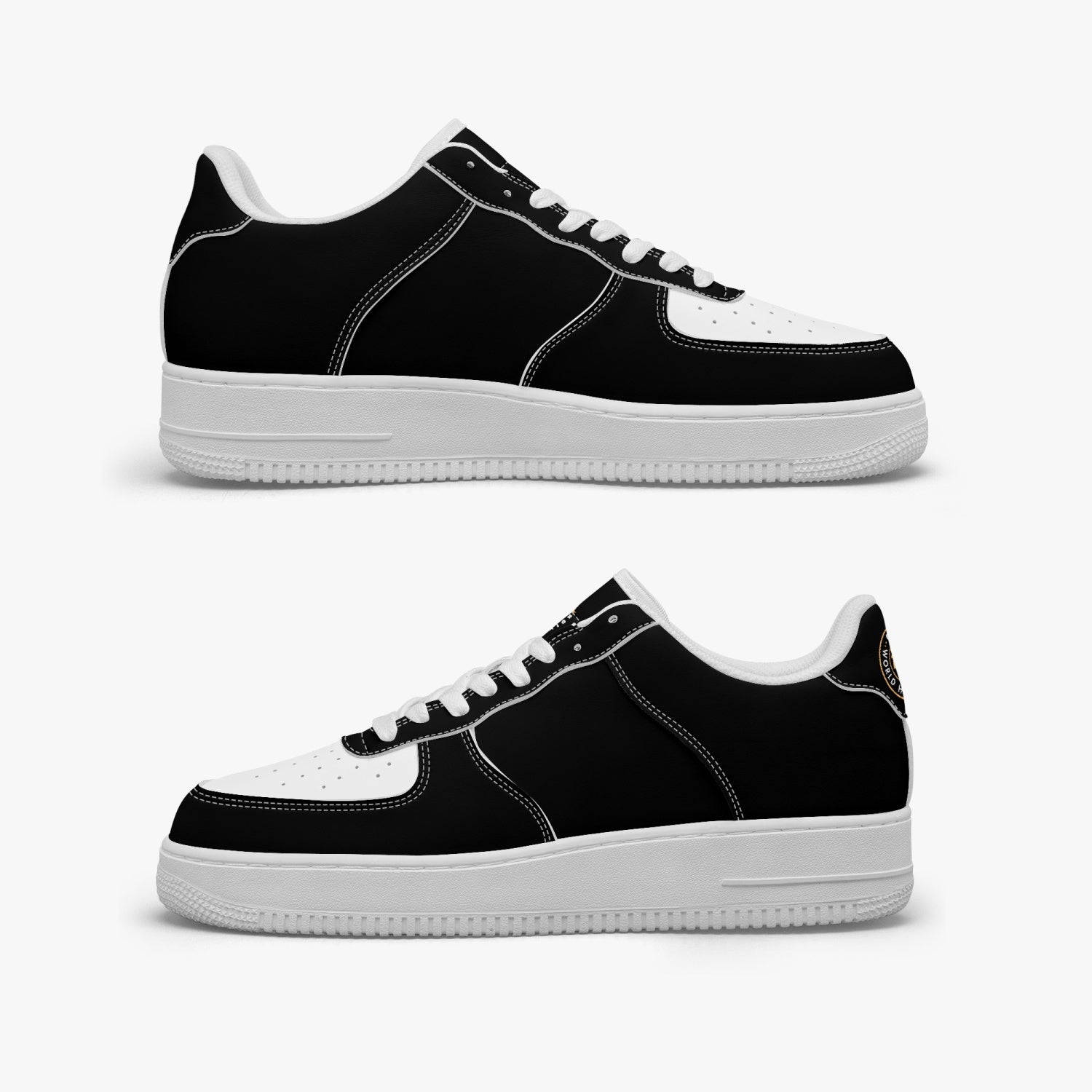 GFACE AF1 Unisex black/white Low-Top Leather Sports Sneakers