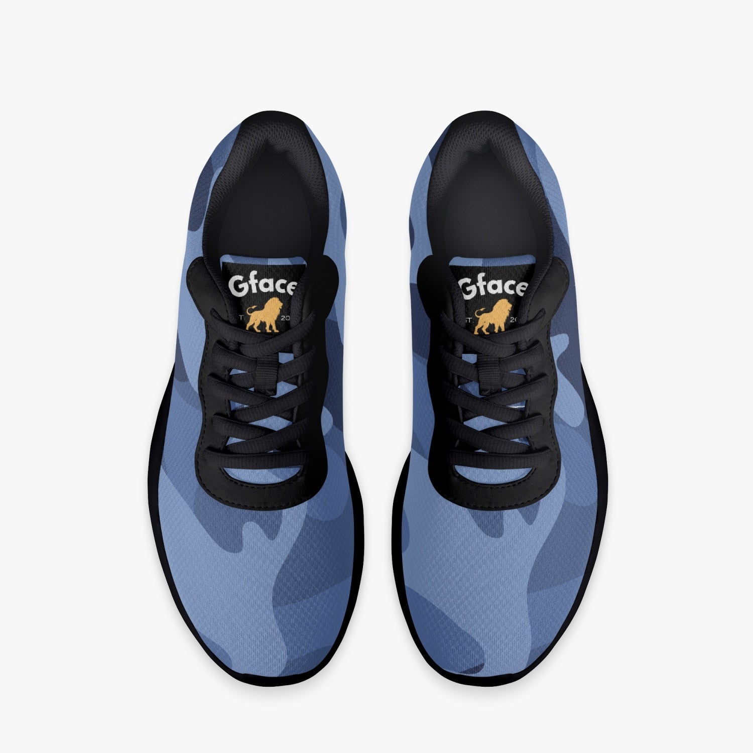 Gface Blue Camo-Incognito Unisex Lifestyle Mesh Running Shoes - Black