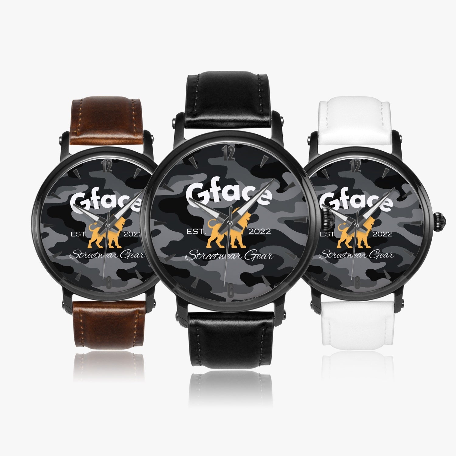 GFACE Unisex Black Camo-Incognito 46mm  Automatic Watch (Black) no batteries required