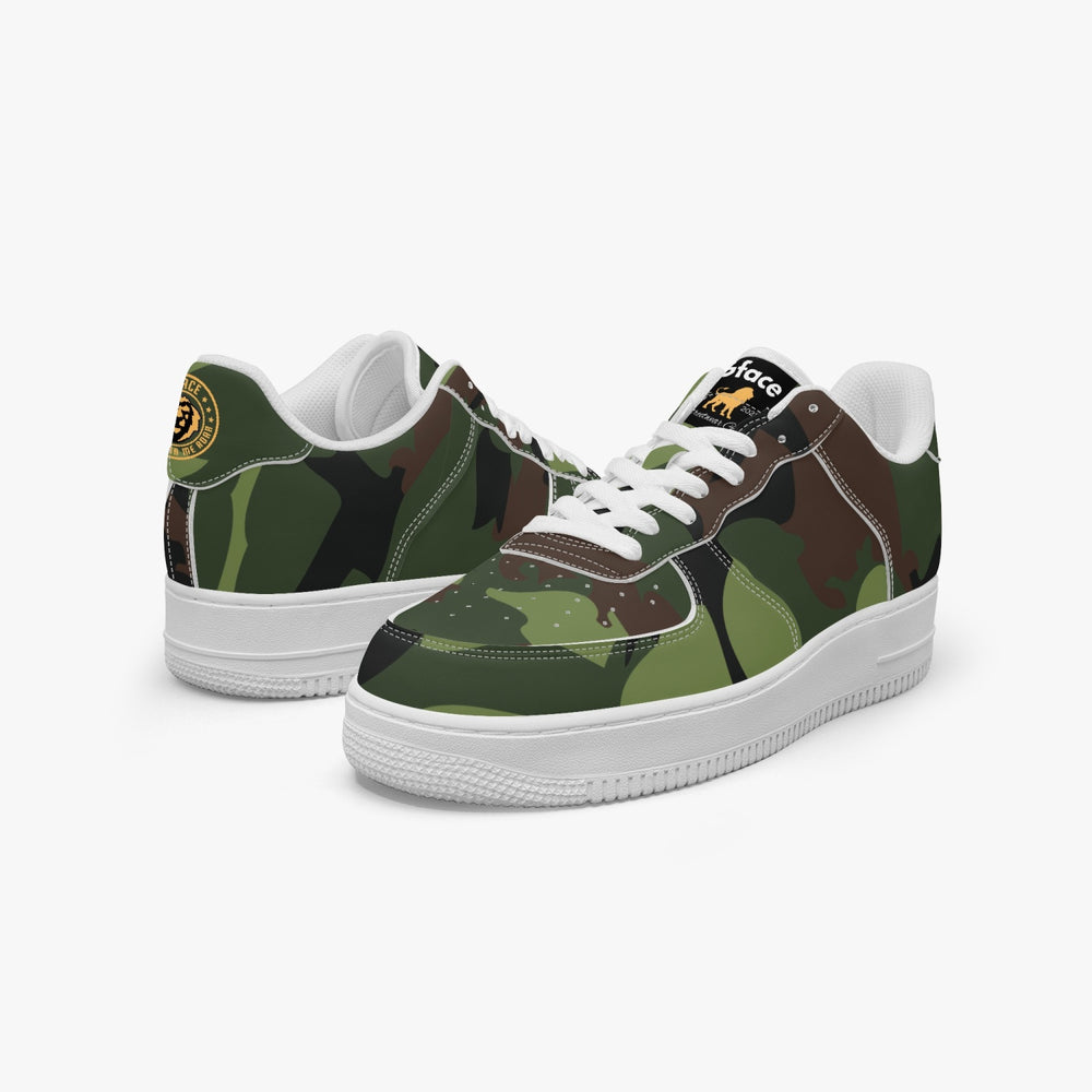 Gface AF1 UNISEX Green Camo-Incognito  Leather Sports Sneakers