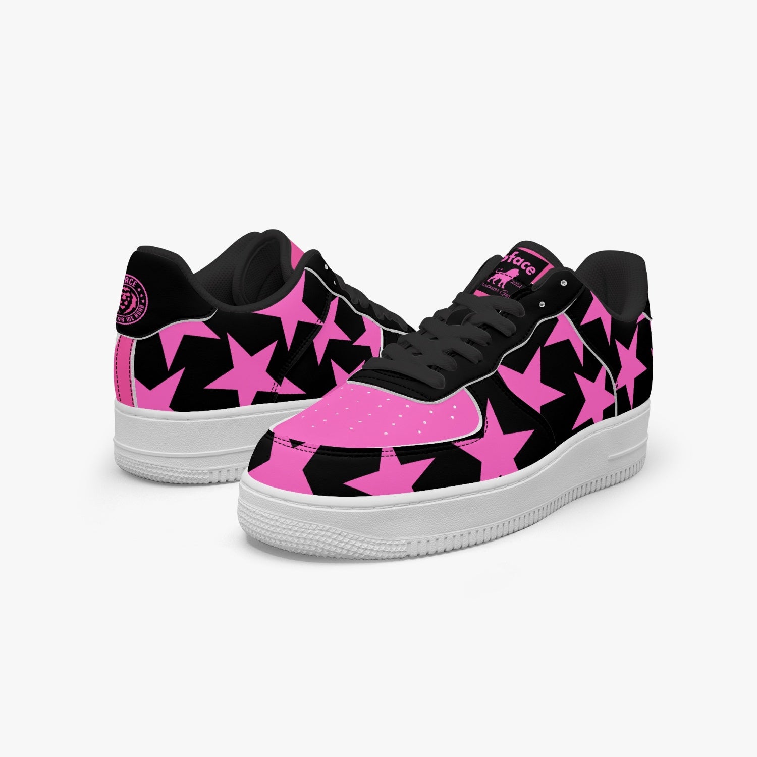 GFACE AF1 Unisex Pink All Star Pink Low-Top Leather Sports Sneakers